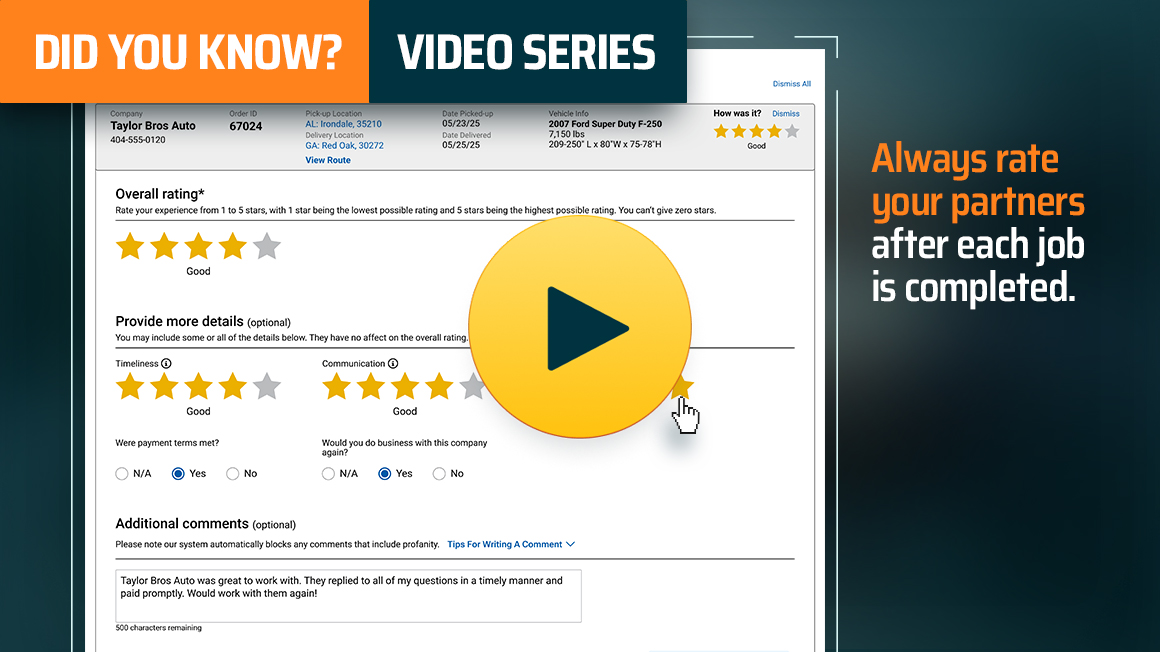Find Reliable Partners with Transactional Ratings