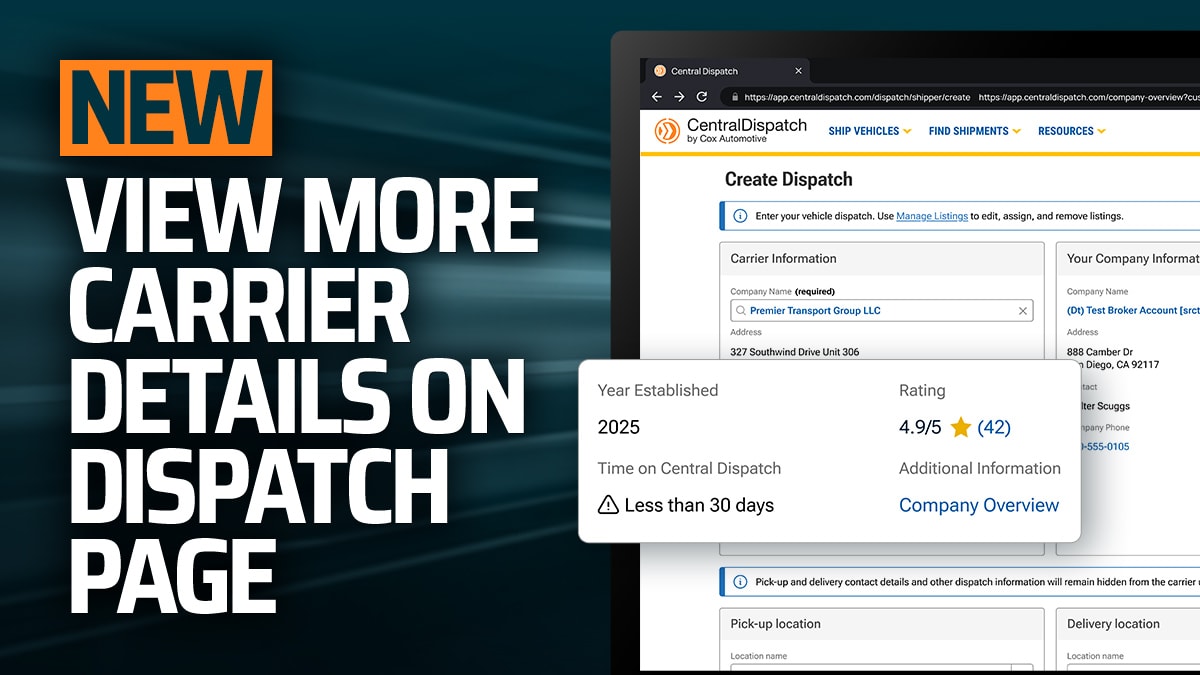 Access Carrier Data When Assigning a Dispatch