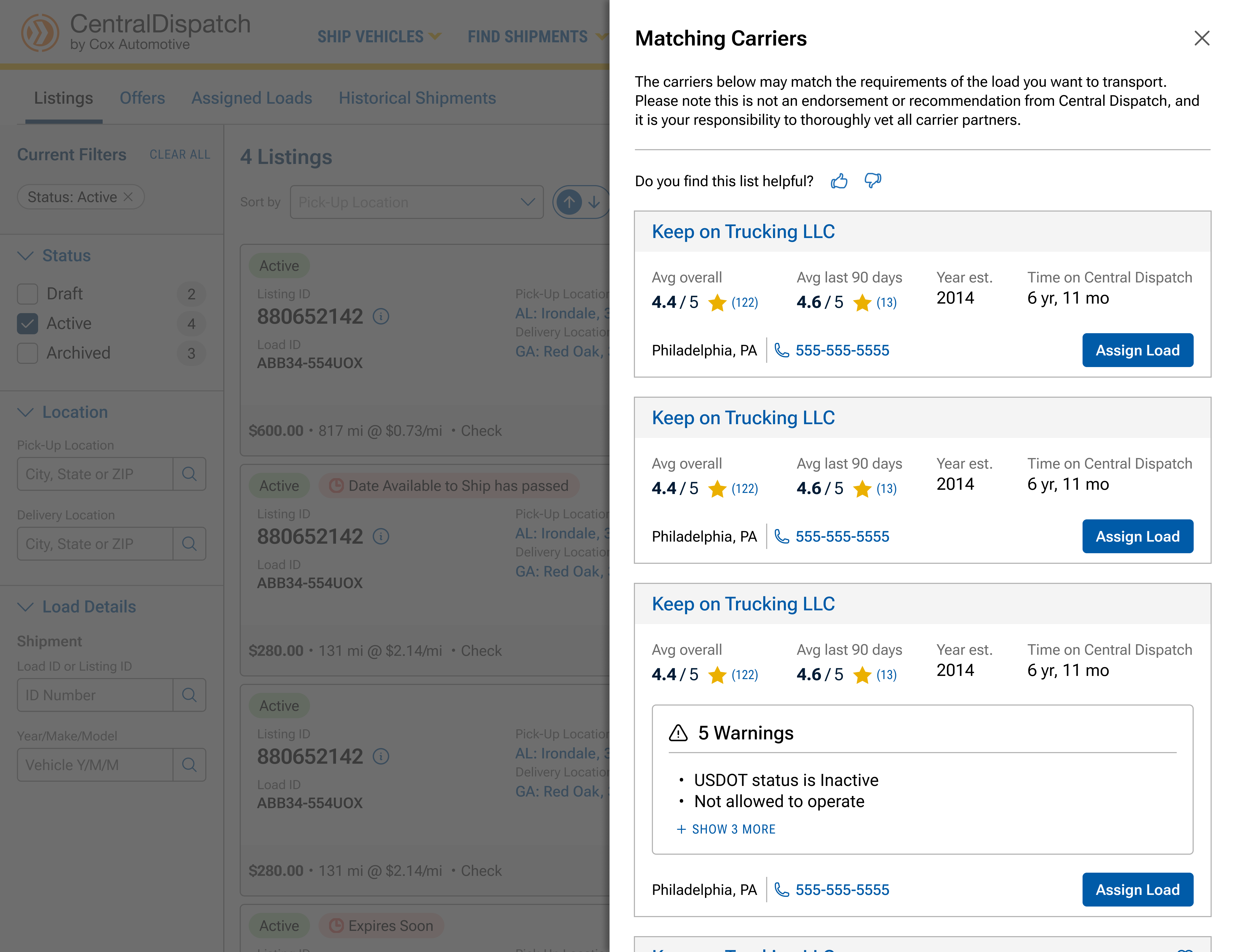 Find a Carrier for Premium Shippers